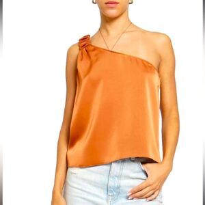 Know One Cares Rust Asymmetric Neckline One Shoulder Top  Sz Lg  NWT